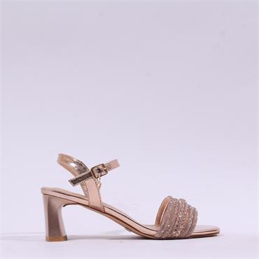 Una Healy Fantasy Block Heel Bling Strap - Rose Sparkle